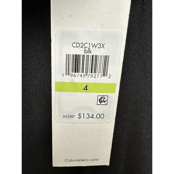 Calvin Klein Women's Belted Sleeveless Faux-Wrap Sheath Dress - Black 4 - Picture 5 of 8